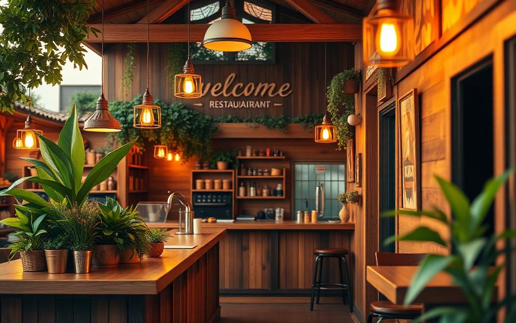 Fachada do restaurante com identidade própria